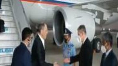 Sergei Lavrov at Delhi airport (ANI)