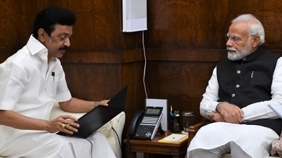 The Prime Minister's office tweeted photos of Stalin meeting PM Modi. (Twitter) The Prime Minister's office tweeted photos of Stalin meeting PM Modi. (Twitter)
