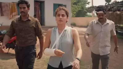 Taapsee Pannu in a still from her upcoming Telugu film Mishan Impossible. Taapsee Pannu in a still from her upcoming Telugu film Mishan Impossible.