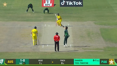 Shaheen Shah Afridi sent Aaron Finch back for a golden duck (Screengrab from PCB video)