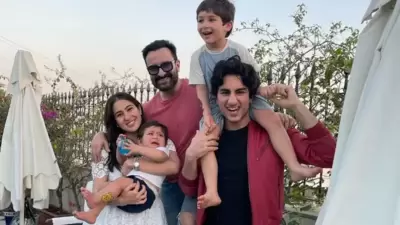 Saif Ali Khan with his four kids--Sara Ali Khan, Ibrahim Ali Khan, Taimur Ali Khan and Jeh Ali Khan. Saif Ali Khan with his four kids--Sara Ali Khan, Ibrahim Ali Khan, Taimur Ali Khan and Jeh Ali Khan.