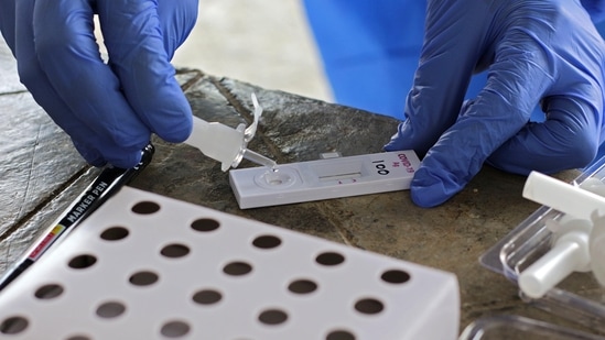 The Indian Council of Medical Research (ICMR) said on Thursday that over six lakh samples were tested for Covid-19 in the last 24 hours.(HT file photo) The Indian Council of Medical Research (ICMR) said on Thursday that over six lakh samples were tested for Covid-19 in the last 24 hours.(HT file photo)