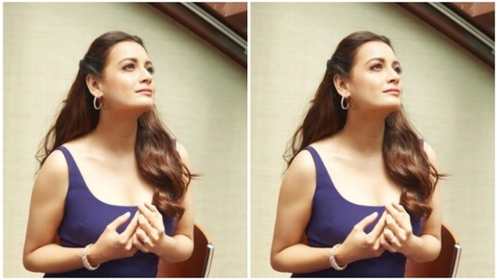 In silver hoop earrings from Mahesh Notandass Fine Jewellery and orange stilettos, Dia looked fashion-ready.(Instagram/@diamirzaofficial)