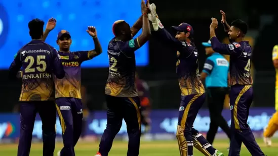 KKR in action during IPL 2022.(IPL)