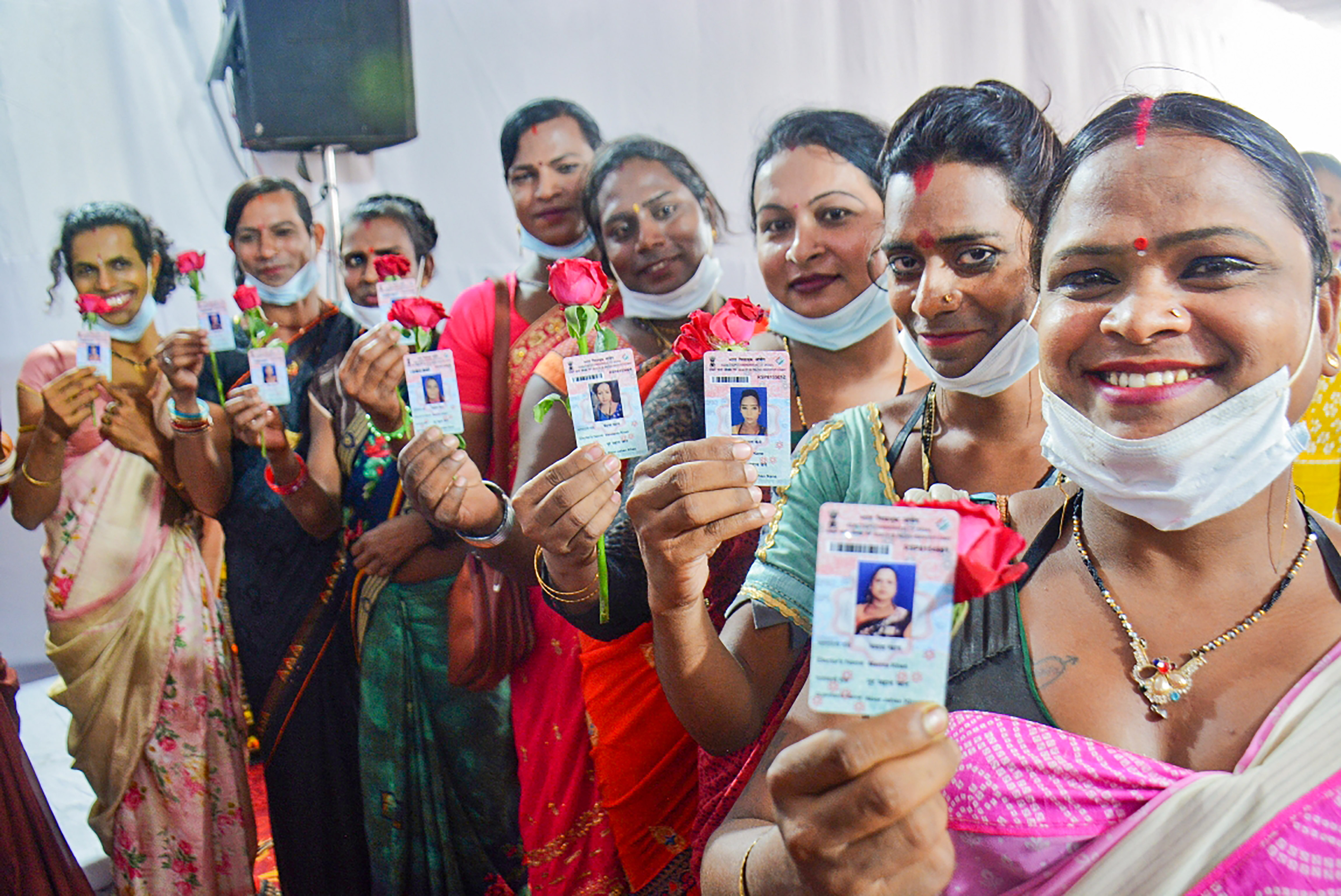People belonging to transgender community during a special registration camp for voter ID cards. (PTI) People belonging to transgender community during a special registration camp for voter ID cards. (PTI)