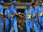 Rohan Gavaskar with India teammates Rohan Gavaskar with India teammates