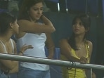 Ananya Panday and Suhana Khan at the IPL game in Mumbai on Friday. Ananya Panday and Suhana Khan at the IPL game in Mumbai on Friday.