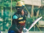 Pratham Singh during a practice session for KKR.(Instagram) Pratham Singh during a practice session for KKR.(Instagram)