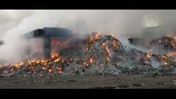 The Barave dry waste transfer station in Kalyan (W) caught fire early in the morning on Friday. (HT PHOTO)