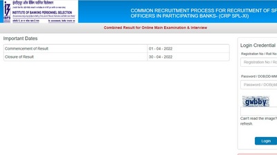 IBPS SO main results 2022: Institute of Banking Personnel Selection (IBPS) has declared the Combined main and interview results of Specialist Officers (CRP-SPL-XI) exam on its official website. (ibps.in)