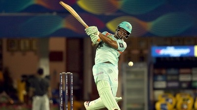 Evin Lewis of Lucknow Super Giants (PTI) Evin Lewis of Lucknow Super Giants (PTI)