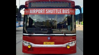 The eight shuttle buses ply between Chandigarh International Airport and ISBT, Sector 17, with stoppages at the Sector-43 ISBT and Sohana in Mohali. (HT Photo) The eight shuttle buses ply between Chandigarh International Airport and ISBT, Sector 17, with stoppages at the Sector-43 ISBT and Sohana in Mohali. (HT Photo)