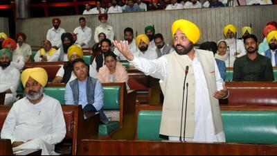 Chief minister Bhagwant Mann on Friday accused the Bharatiya Janata Party-led central government of indulging in vendetta politics in states like Punjab, Delhi and West Bengal where its leadership has miserably failed to get people’s mandate. (Ravi Kumar/HT) Chief minister Bhagwant Mann on Friday accused the Bharatiya Janata Party-led central government of indulging in vendetta politics in states like Punjab, Delhi and West Bengal where its leadership has miserably failed to get people’s mandate. (Ravi Kumar/HT)