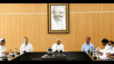 Bihar chief minister Nitish Kumar holds a meeting regarding the Patna Metro Rail Project on Friday. (Santosh Kumar/HT Photo) Bihar chief minister Nitish Kumar holds a meeting regarding the Patna Metro Rail Project on Friday. (Santosh Kumar/HT Photo)