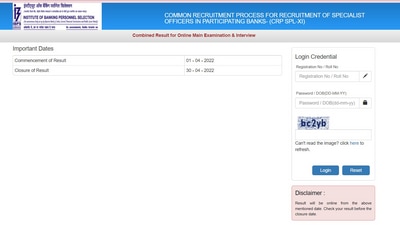 IBPS Specialist Officer main results 2022 declared at ibps.in, direct link