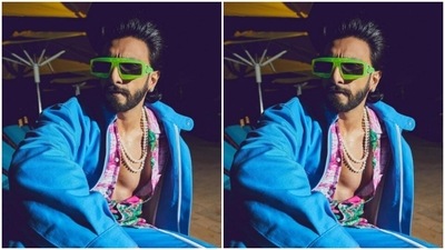 On a beach chair, Ranveer posed like a boss and looked away from the camera. (Instagram/@ranveersingh)