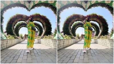 For footwear, Hina opted for white sneakers for her day out with the sun and the city. (Instagram/@realhinakhan)