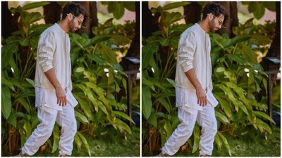 Styled by fashion stylist Anisha Jain, Shahid was photographed walking amidst the greenery. (Instagram/@shahidkapoor)