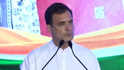 Rahul Gandhi addresses in Bengaluru (ANI)