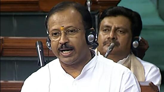 Minister of state for external affairs V. Muraleedharan in Lok Sabha. (ANI Photo)