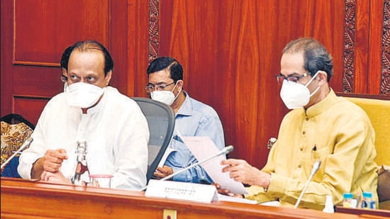 Chief minister Uddhav Thackeray and deputy CM Ajit Pawar at a state cabinet meeting File Photo