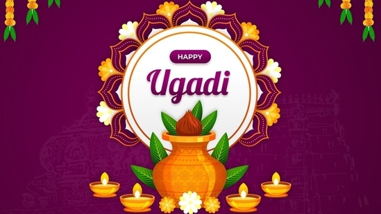 Premium Vector | Happy ugadi gudi padwa hindu new year greeting card holiday