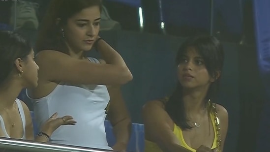 Ananya Panday and Suhana Khan at the IPL game in Mumbai on Friday.