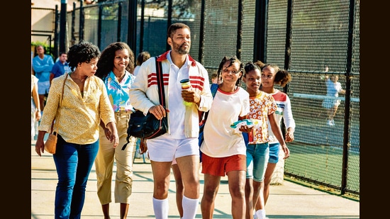 Will Smith, Aunjanue Ellis, Demi Singleton and Saniyya Sidney as the Williamses. The way the young actors mimic the sisters’ play is uncanny and delightful, Sengupta says.