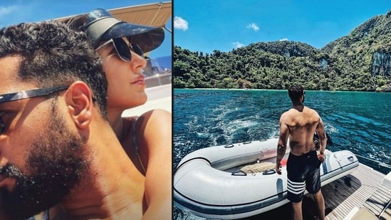 Vicky Kaushal and Katrina Kaif during their current vacation.&nbsp;