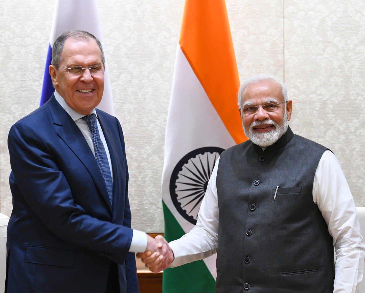 PM Narendra Modi with Russian FM Sergey Lavrov in New Delhi on Friday. (Twitter @mfa_russia) PM Narendra Modi with Russian FM Sergey Lavrov in New Delhi on Friday. (Twitter @mfa_russia)