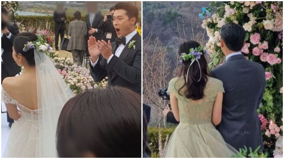 Inside BinJin wedding Dad walks bride down the aisle couple