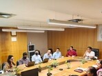 Greater Noida authority members deliberate on the name change of sectors on Friday. (Sourced)