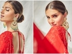 Tara Sutaria steals hearts in scarlet red georgette saree and backless blouse for Heropanti 2 promotions: See pics