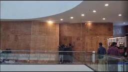 The management of Elante Mall barricaded the food court after its lease ended on March 31, even as the lessee had moved court, requesting an extension due to the pandemic and renovations. (HT Photo)