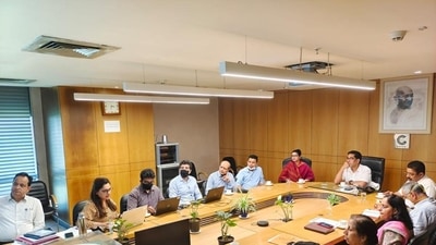 Greater Noida authority members deliberate on the name change of sectors on Friday. (Sourced)