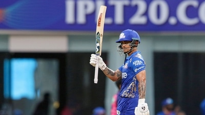 Ishan Kishan celebrates his second consecutive half century this season. (PTI) Ishan Kishan celebrates his second consecutive half century this season. (PTI)
