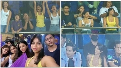 Suhana Khan, AbRam, Ananya Panday and Aryan Khan at the IPL match.
