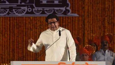 During his annual Gudi Padwa rally at Shivaji Park on Saturday, unsparing in his criticism of his cousin and Maharashtra chief minister Uddhav Thackeray. (Pratik Chorge/HT PHOTO) During his annual Gudi Padwa rally at Shivaji Park on Saturday, unsparing in his criticism of his cousin and Maharashtra chief minister Uddhav Thackeray. (Pratik Chorge/HT PHOTO)