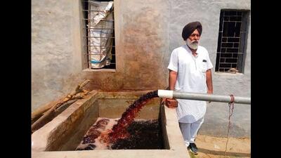 A tubewell spewing out contaminated water at Aloarakh village in Bhawanigarh block of Sangrur district. Residents say the problem has been persisting for a decade. (Representative photo) A tubewell spewing out contaminated water at Aloarakh village in Bhawanigarh block of Sangrur district. Residents say the problem has been persisting for a decade. (Representative photo)
