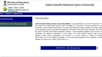 IGNOU Ph.D.-2021 entrance examination results released at nta.ac.in IGNOU Ph.D.-2021 entrance examination results released at nta.ac.in