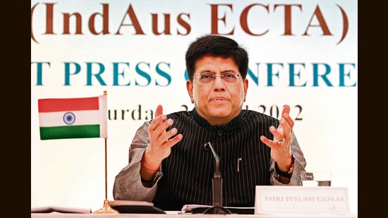Commerce minister Piyush Goyal is simultaneously working on half a dozen prospective free trade agreements (FTAs) (AFP)