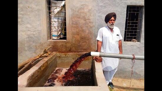 A tubewell spewing out contaminated water at Aloarakh village in Bhawanigarh block of Sangrur district. Residents say the problem has been persisting for a decade. (Representative photo)