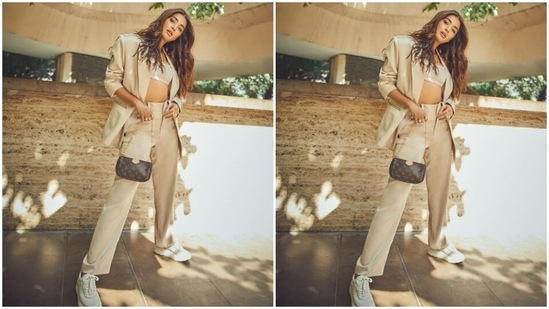 Pooja keeps slaying casual fashion like a pro. A few days back, Pooja blended class and sass into a formal co-ord set.(Instagram/@hegdepooja)