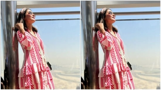 Hina Khan is also slaying travel fashion with her Dubai vacay pictures. For her day out with momma, she played muse to the fashion designer house Cin Cin and picked a comfy summer outfit.(Instagram/@realhinakhan)