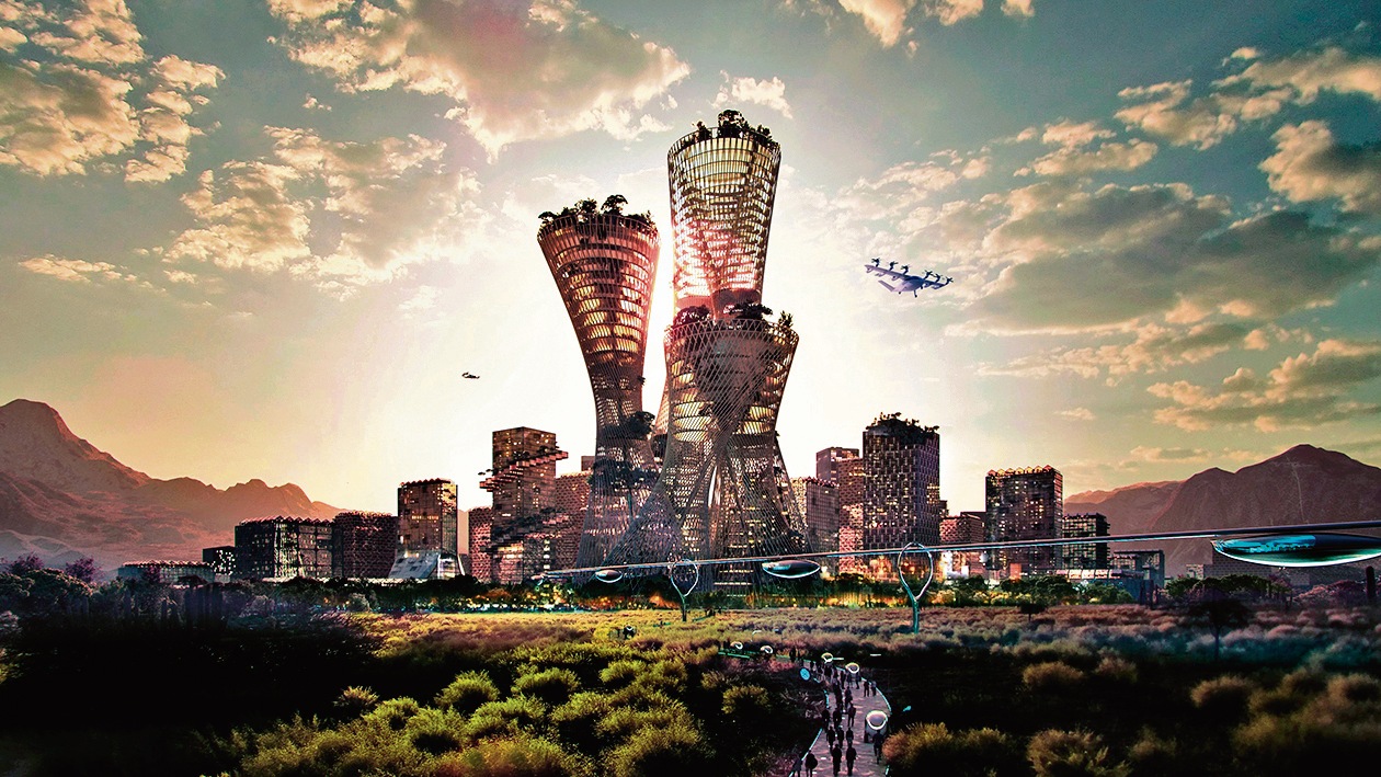 A projection of what Telosa, an upcoming city in the US, might look like.