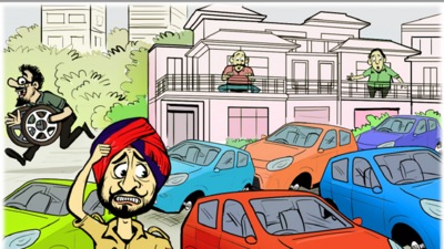 On April 1, the accused were captured on CCTV camera, while stealing tyres from three cars parked in the street in Dugri, but they are yet to be identified. (Illustration: Biswajit debnath/ht)