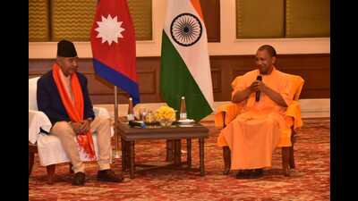UP CM Yogi Adityanath expressed these views while addressing the delegates accompanying Nepal PM Sher Bahadur Deuba in Varanasi (HT photo) UP CM Yogi Adityanath expressed these views while addressing the delegates accompanying Nepal PM Sher Bahadur Deuba in Varanasi (HT photo)