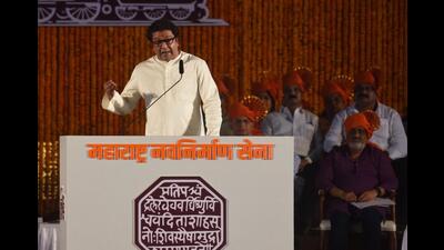 Raj Thackeray addresses a gathering at Shivaji Park on Gudhi Padwa. HT File Photo Raj Thackeray addresses a gathering at Shivaji Park on Gudhi Padwa. HT File Photo