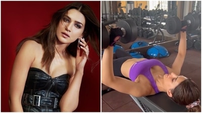 Kriti Sanon does Dumbbell Bench Press in new workout video, shows 'work in progress' fitness routine : Watch Kriti Sanon does Dumbbell Bench Press in new workout video, shows 'work in progress' fitness routine : Watch