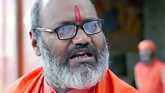 Yati Narsinghanand, head priest of the Dasna Devi temple. (HT_PRINT)